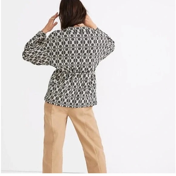 Madewell Geometric Jacquard Tie-Waist Jacket XXS New - Picture 4 of 9